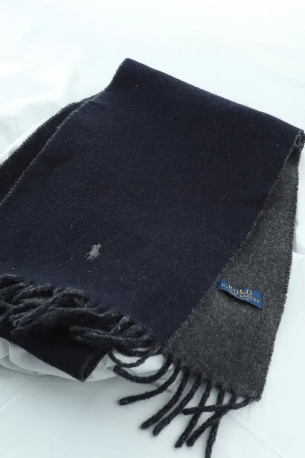 (F) 폴로 랄프로렌 목도리 머플러 네이비 차콜 보들 울 따뜻-2718 상품이미지1