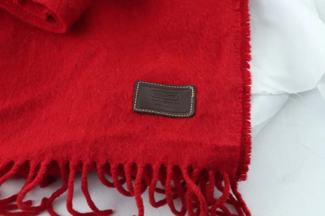 (F) 코치 목도리 머플러 데미지 캐시미어 레드 크리마스 보들-2723 상품이미지3