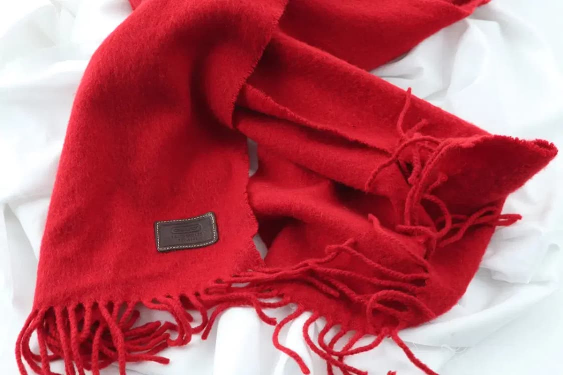 (F) 코치 목도리 머플러 데미지 캐시미어 레드 크리마스 보들-2723 상품이미지8
