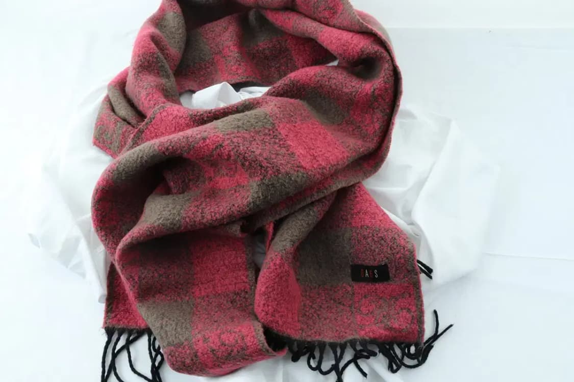 (F) 닥스 목도리 머플러 롱 숄 고급원단 핑크 체크-2725 상품이미지5