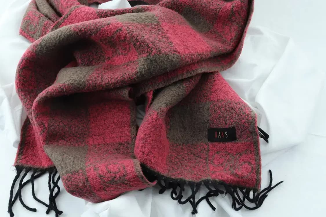 (F) 닥스 목도리 머플러 롱 숄 고급원단 핑크 체크-2725 상품이미지7