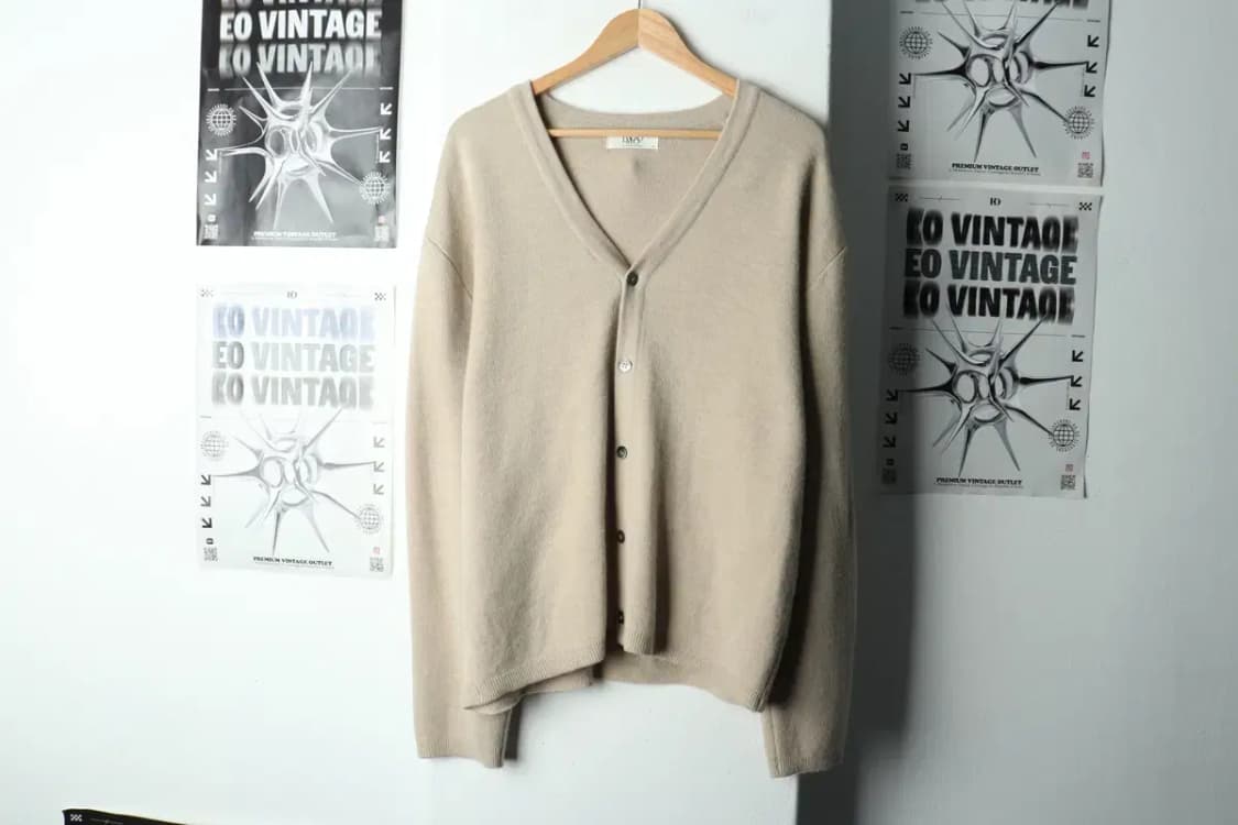 (L-XL) 엘무드 니트 가디건 캐시미어 베이지 울-1686C 상품이미지2