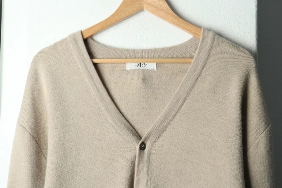 (L-XL) 엘무드 니트 가디건 캐시미어 베이지 울-1686C 상품이미지3