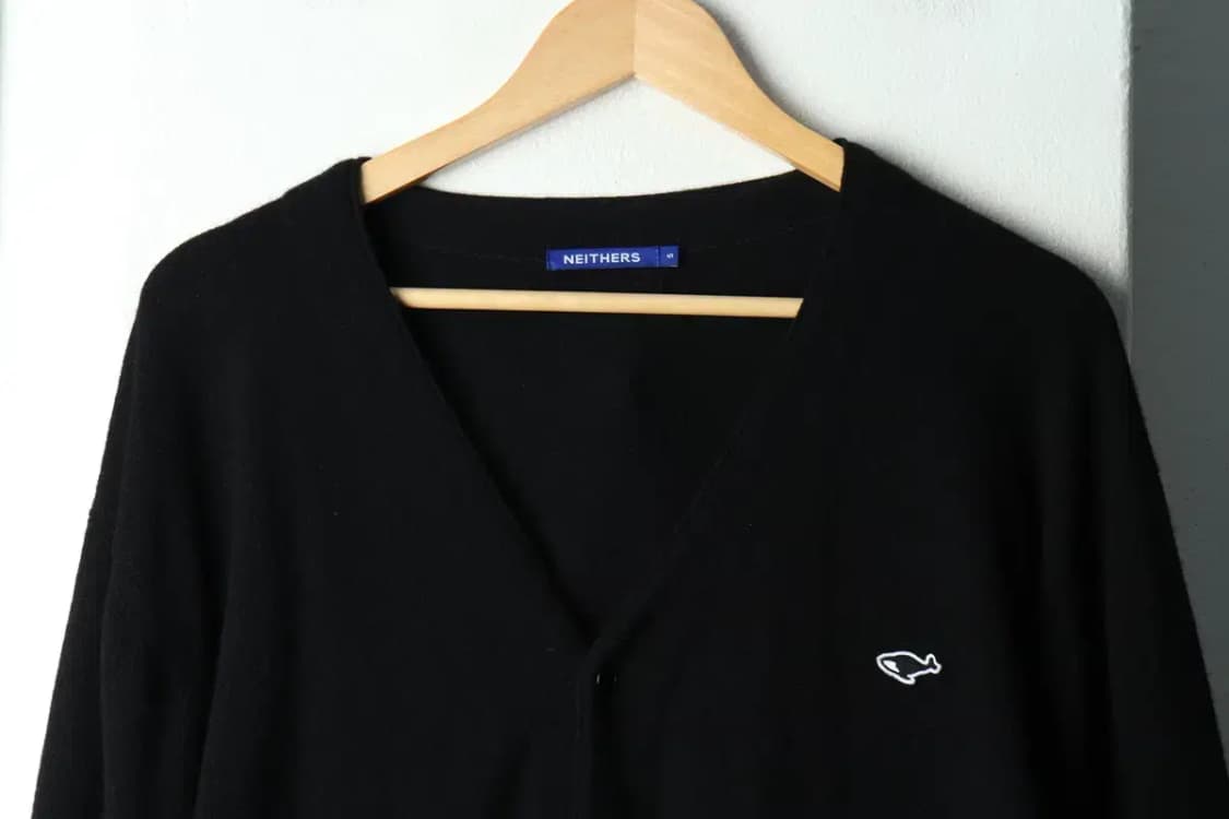 (2XL) 네이더스 니트 가디건 빅사이즈 캐시미어 블랙-1686D 상품이미지3