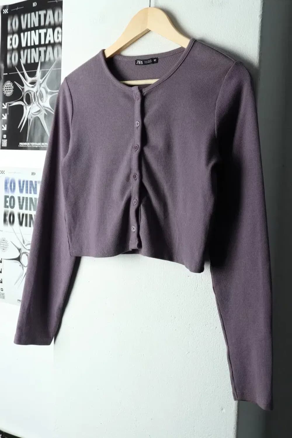 W(L) 자라 니트 가디건 연보라 라벤더 크롭-1686E 상품이미지1