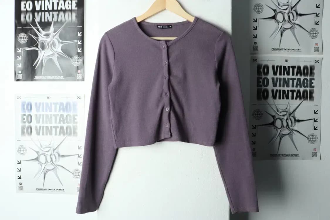 W(L) 자라 니트 가디건 연보라 라벤더 크롭-1686E 상품이미지2