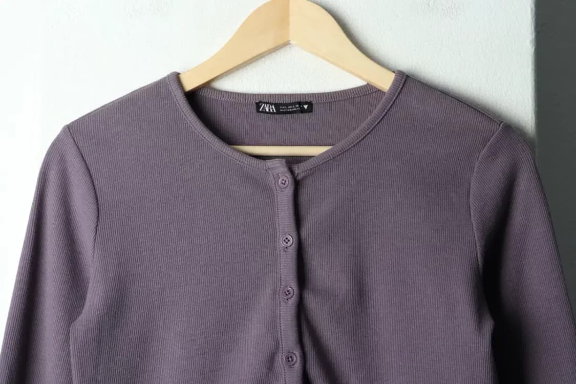 W(L) 자라 니트 가디건 연보라 라벤더 크롭-1686E 상품이미지3