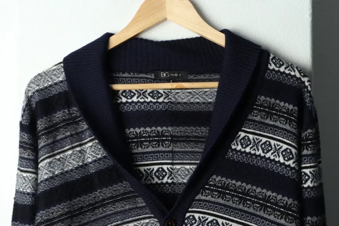 (M-L) 브랜드빈티지 니트 가디건 노르딕 네이비 울-1686F 상품이미지3