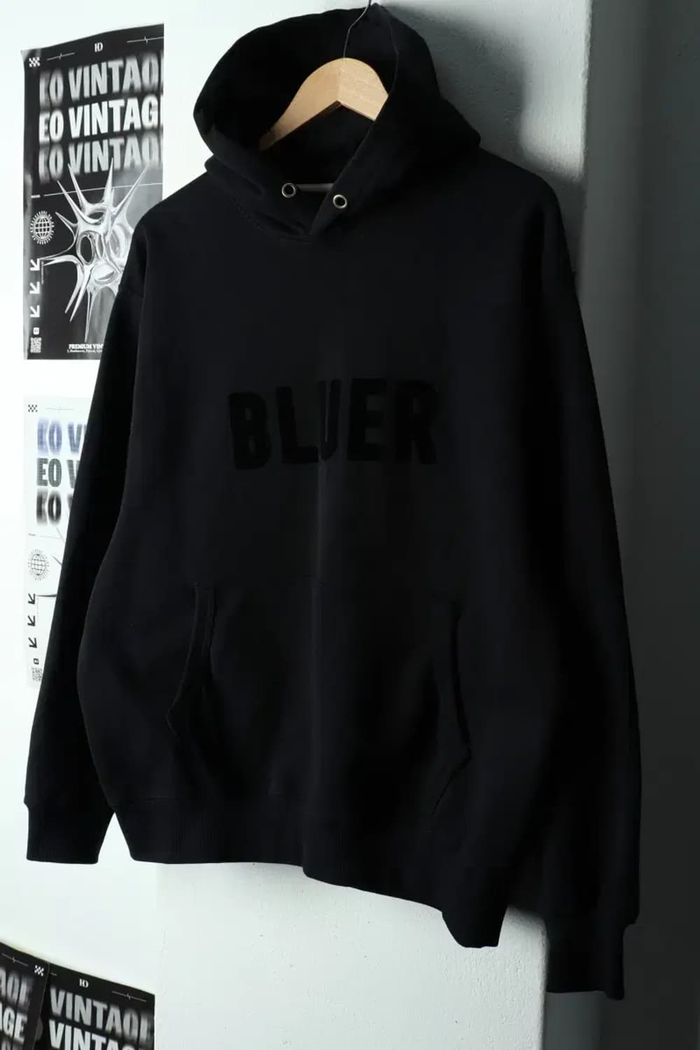 (M-L) 네이머클로딩 후드티셔츠 블러 빅로고 블랙-16872 상품이미지1