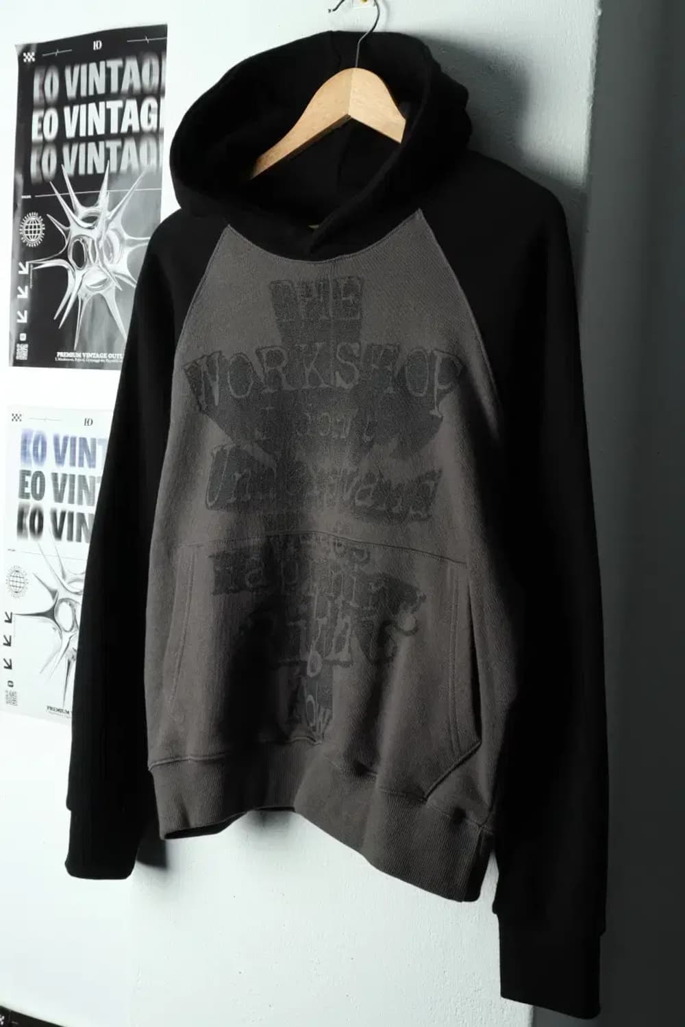 W(S-M) 트레블 후드티셔츠 나그랑 차콜 스트릿-16873 상품이미지1