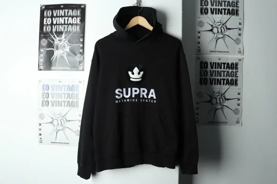 (M-L) 수프라 후드티셔츠 빅로고 블랙 올드스쿨-16876 상품이미지2