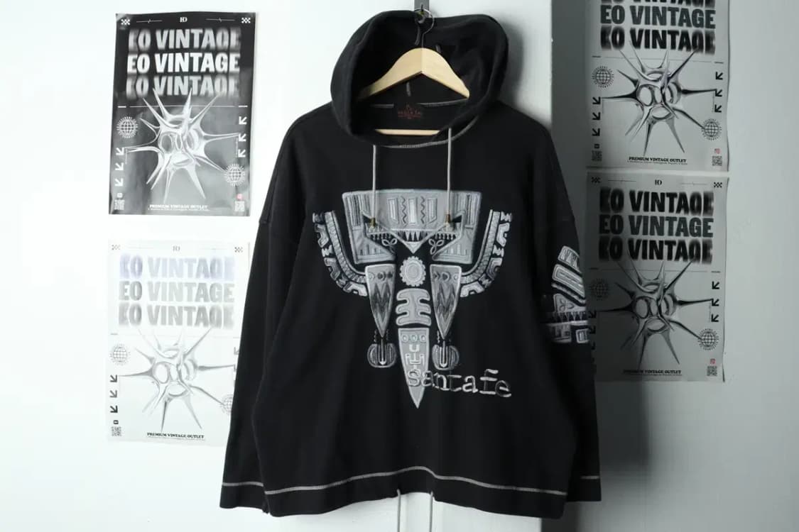 (M-L) 브랜드빈티지 후드티셔츠 아즈텍 스티치 블랙 재팬-16877 상품이미지2