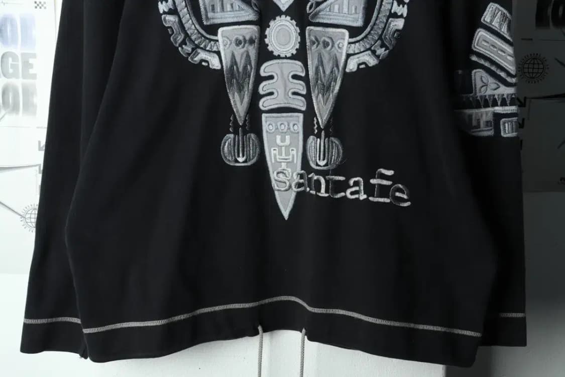 (M-L) 브랜드빈티지 후드티셔츠 아즈텍 스티치 블랙 재팬-16877 상품이미지4