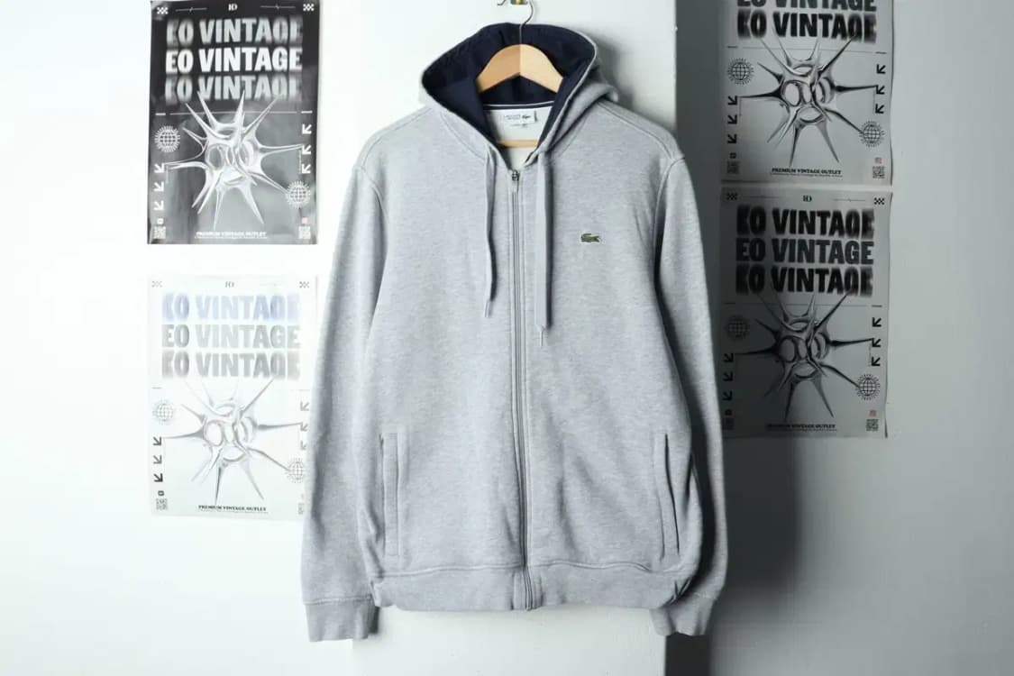 (XL-2XL) 라코스테 후드집업 빅사이즈 기모 그레이-1687A 상품이미지2