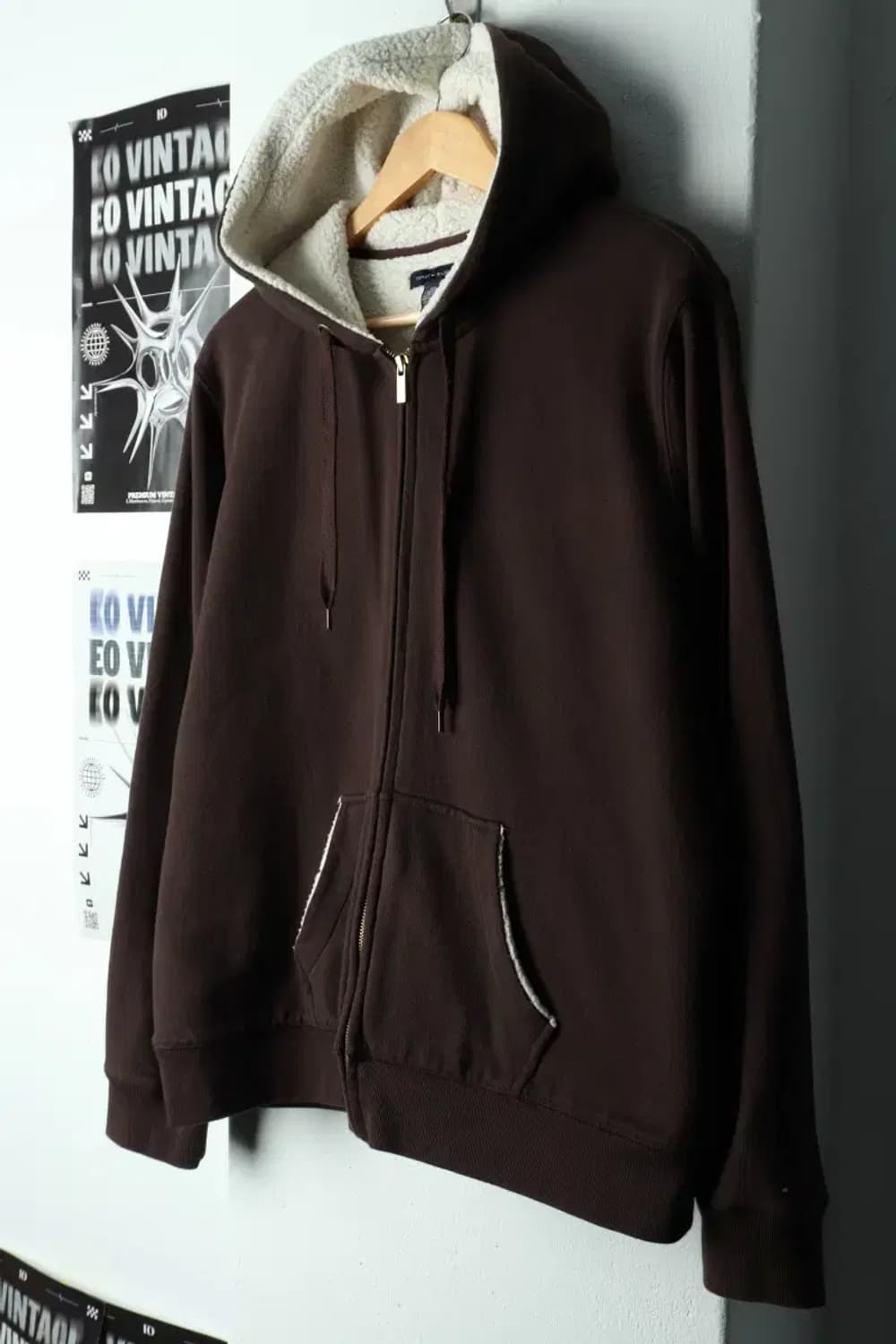 W(2XL) 타미힐피거 후드집업 빅사이즈 기모 브라운-1687B 상품이미지1