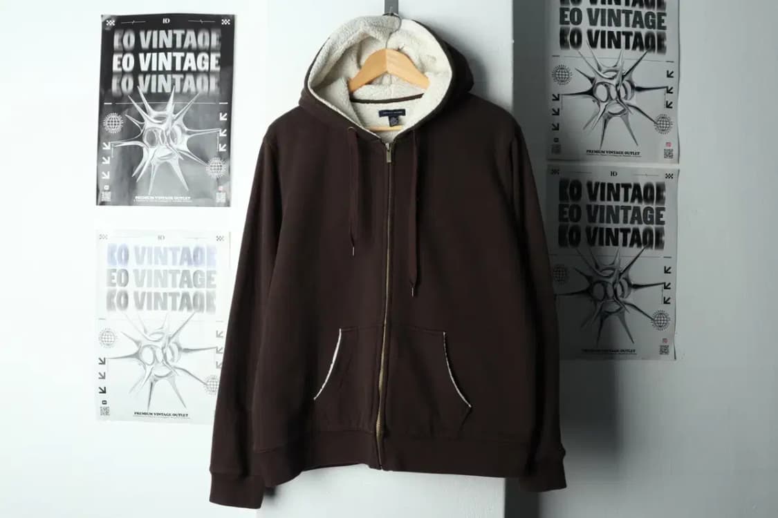 W(2XL) 타미힐피거 후드집업 빅사이즈 기모 브라운-1687B 상품이미지2