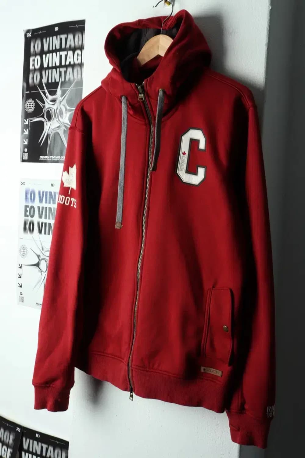 (L-XL) 루츠 캐나다 후드집업 레드 기모 올드스쿨-1687C 상품이미지1