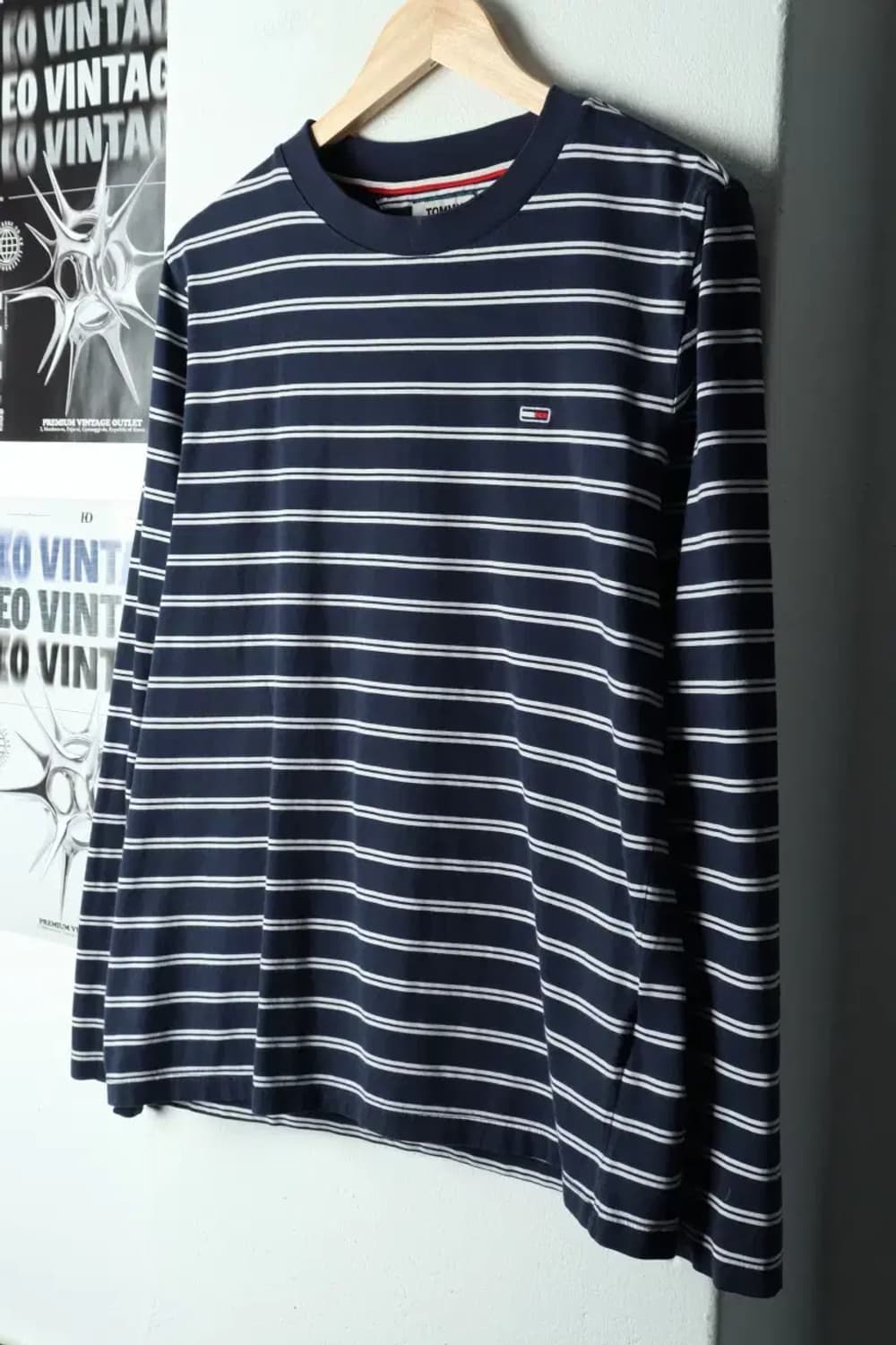 (L-XL) 타미힐피거 긴팔티셔츠 스트라이프 네이비-16881 상품이미지1