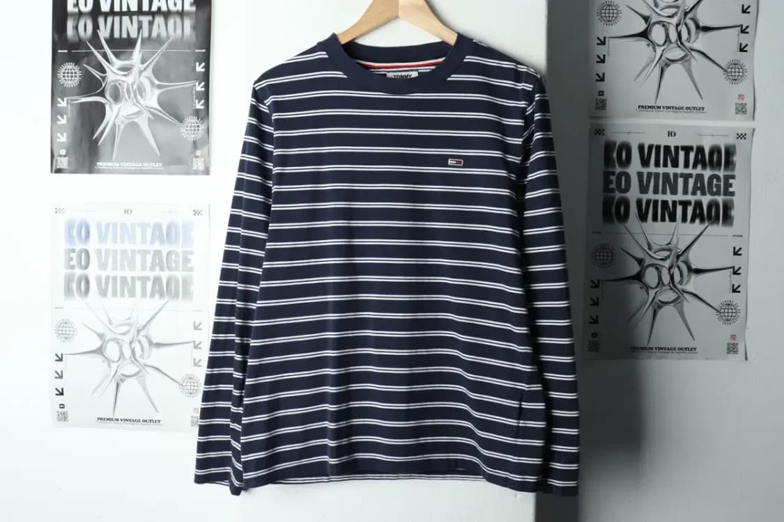 (L-XL) 타미힐피거 긴팔티셔츠 스트라이프 네이비-16881 상품이미지2