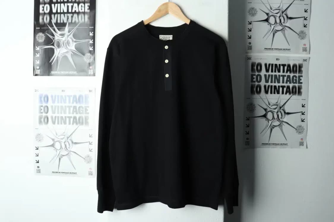 (2XL) 브론슨 긴팔티셔츠 빅사이즈 헨리넥 블랙 아메카지-16883 상품이미지2