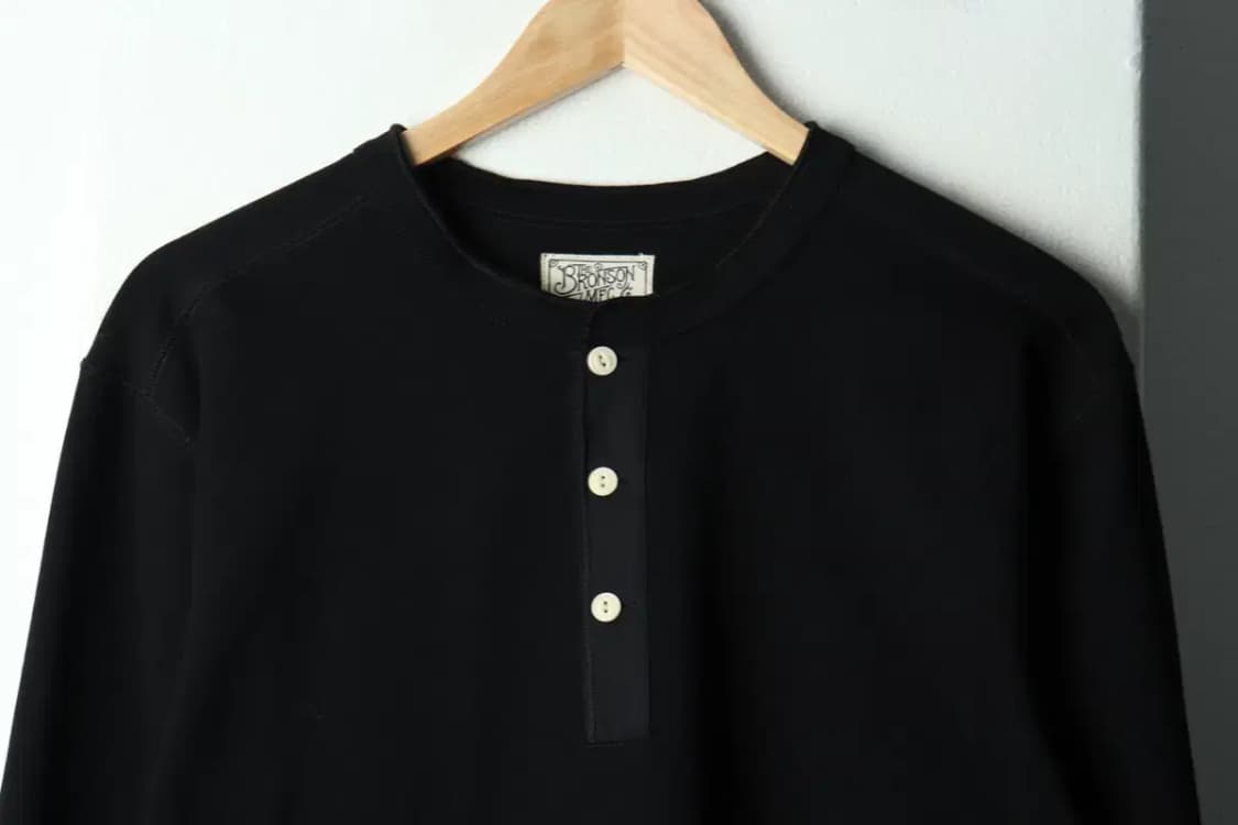 (2XL) 브론슨 긴팔티셔츠 빅사이즈 헨리넥 블랙 아메카지-16883 상품이미지3