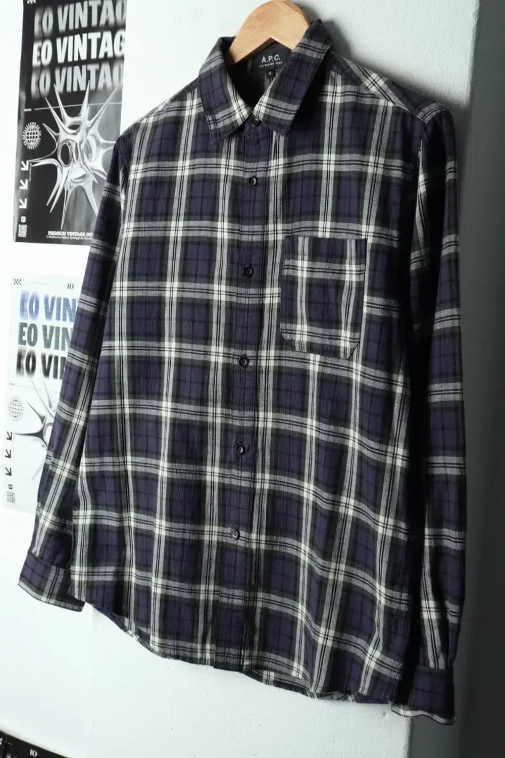 (M) APC 아페쎄 셔츠 남방 체크 블루-16885 상품이미지1