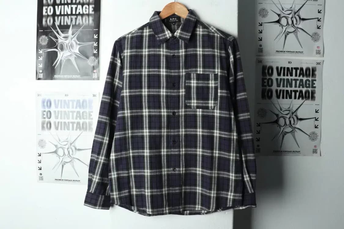 (M) APC 아페쎄 셔츠 남방 체크 블루-16885 상품이미지2