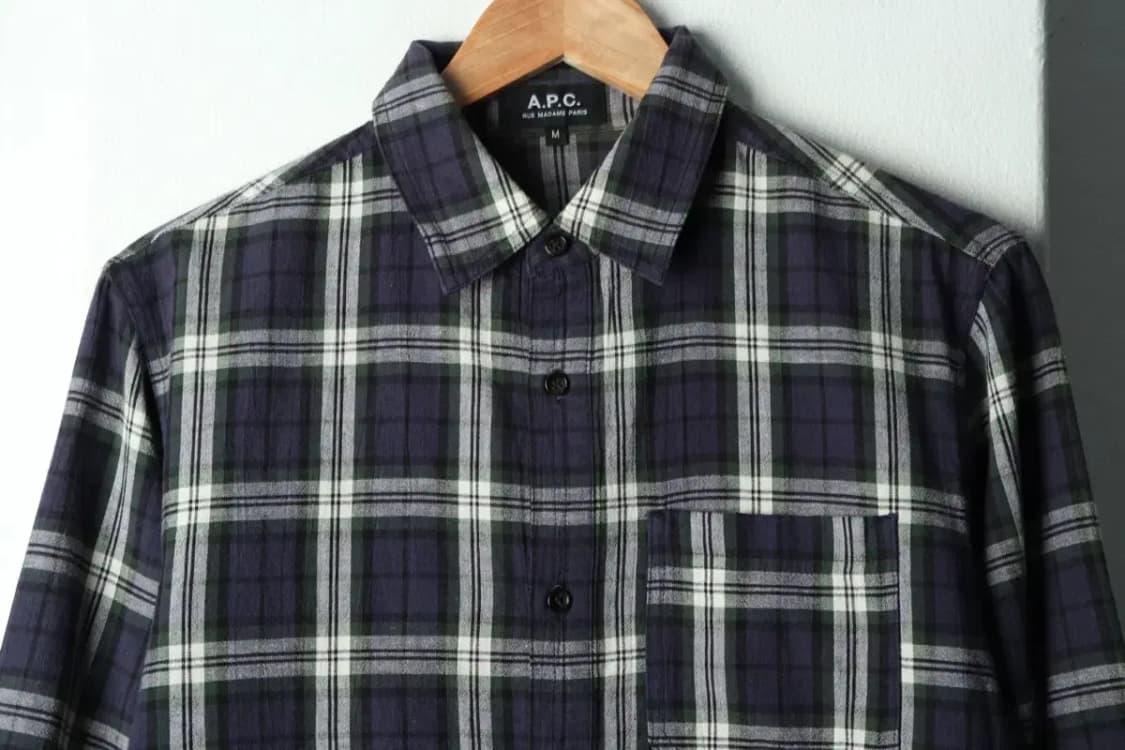 (M) APC 아페쎄 셔츠 남방 체크 블루-16885 상품이미지3