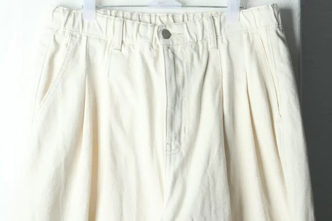 (L-XL) 무신사 스탠다드 면바지 팬츠 밴딩 와이드 크림-2359 상품이미지3