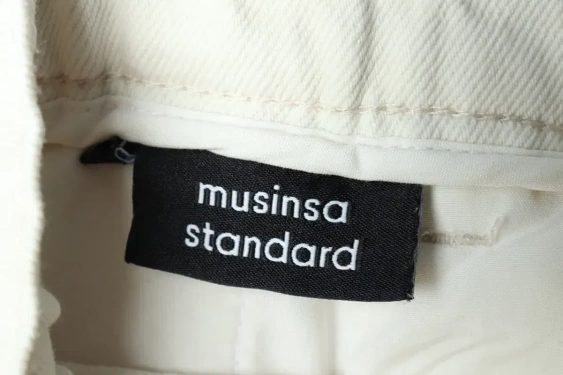 (L-XL) 무신사 스탠다드 면바지 팬츠 밴딩 와이드 크림-2359 상품이미지5