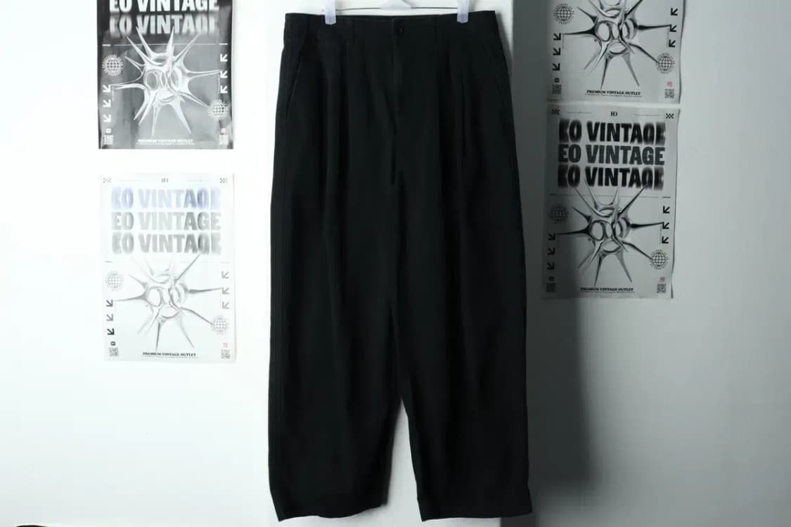 (M-L) 무신사 스탠다드 면바지 팬츠 투턱 블랙 아메카지-235A 상품이미지2