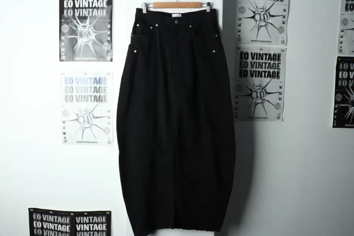 (M) 아케시 면바지 팬츠 벌룬핏 와이드 블랙-235C 상품이미지2