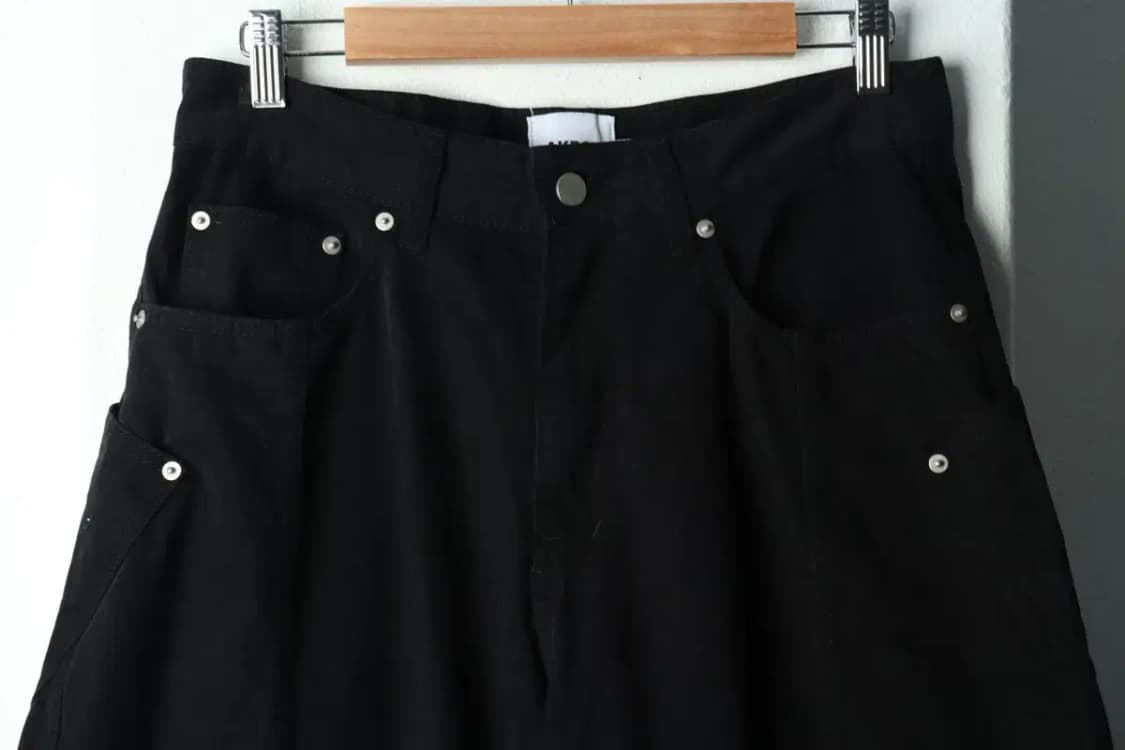 (M) 아케시 면바지 팬츠 벌룬핏 와이드 블랙-235C 상품이미지3