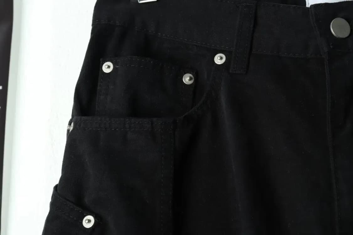 (M) 아케시 면바지 팬츠 벌룬핏 와이드 블랙-235C 상품이미지5