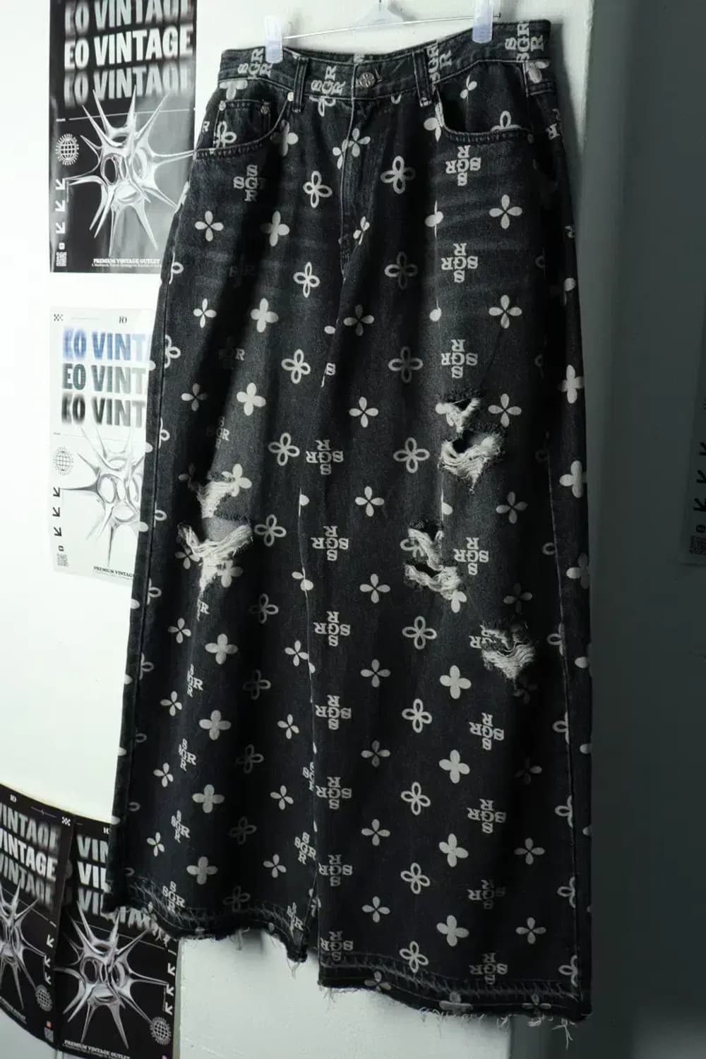 (M-L) 써저리 청바지 데님 대장급 패턴 흑청 스트릿 희귀-237D 상품이미지1