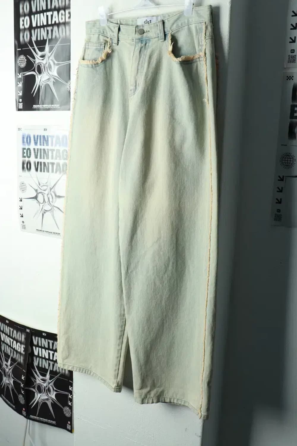 W(M-L) 소프트 서울 청바지 데님 와이드 연청 스트릿-2381 상품이미지1