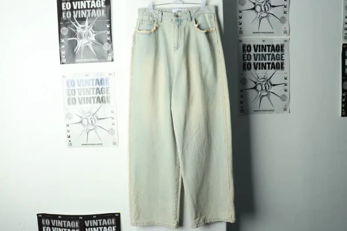 W(M-L) 소프트 서울 청바지 데님 와이드 연청 스트릿-2381 상품이미지2