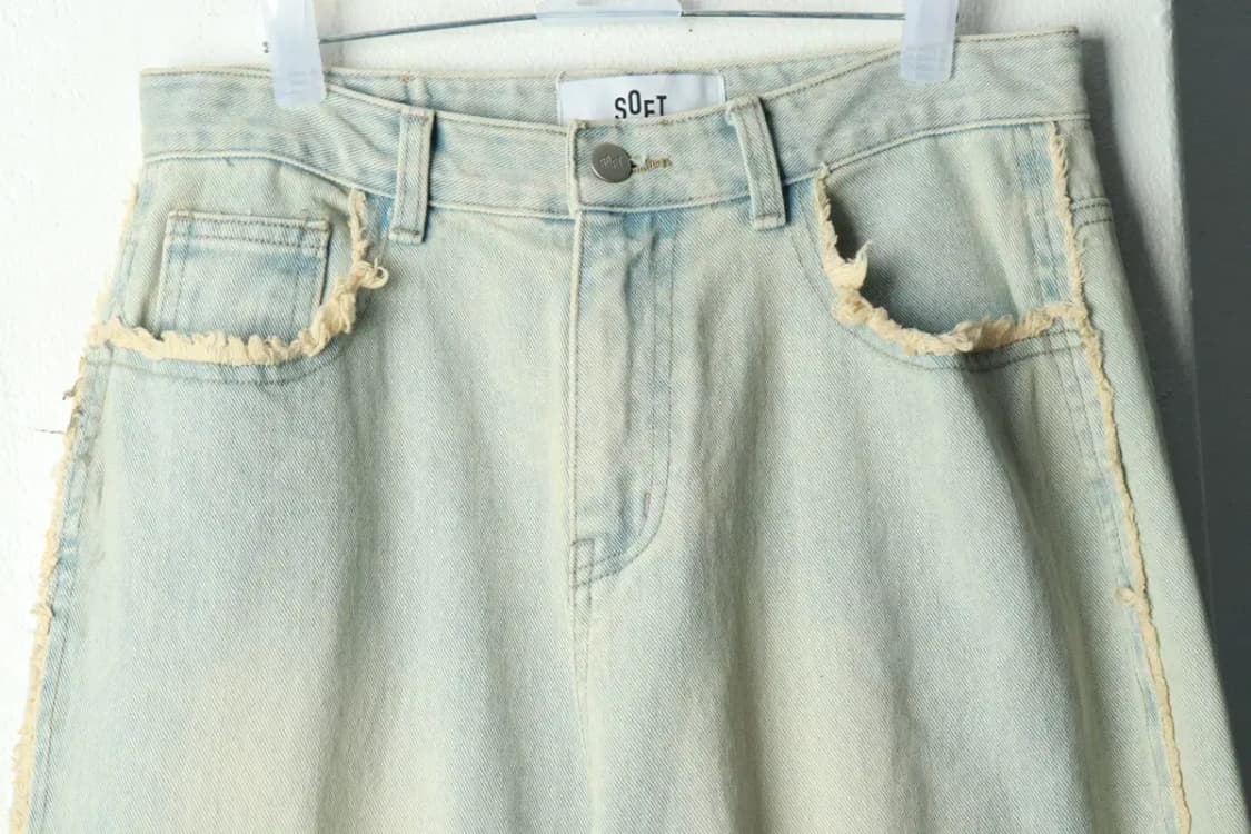 W(M-L) 소프트 서울 청바지 데님 와이드 연청 스트릿-2381 상품이미지3