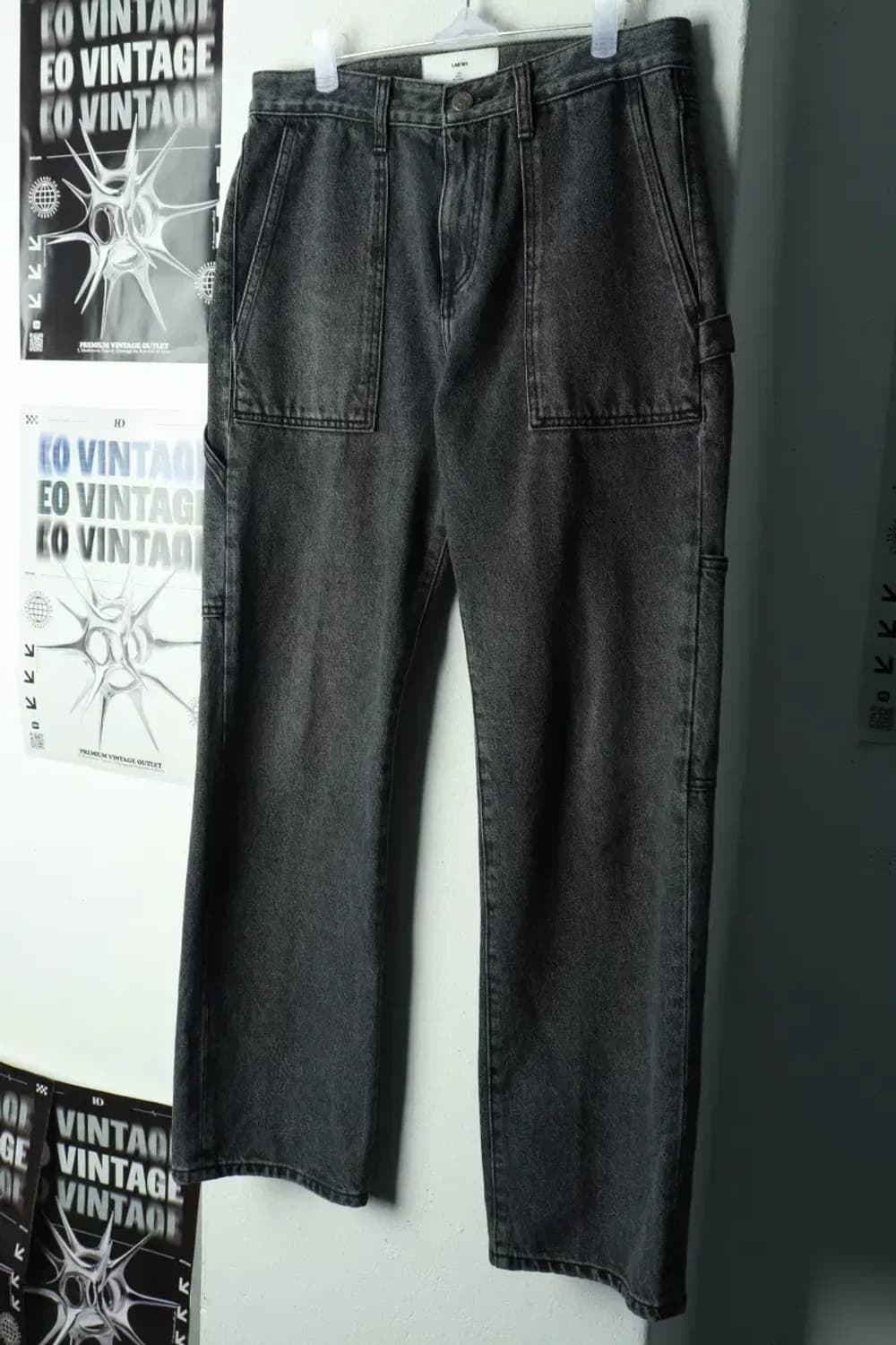 (S-L) 랩101 청바지 데님 슬림핏 흑청 카펜터-2382 상품이미지1