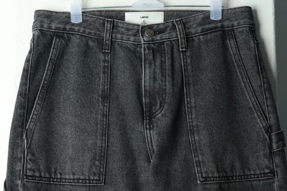 (S-L) 랩101 청바지 데님 슬림핏 흑청 카펜터-2382 상품이미지3