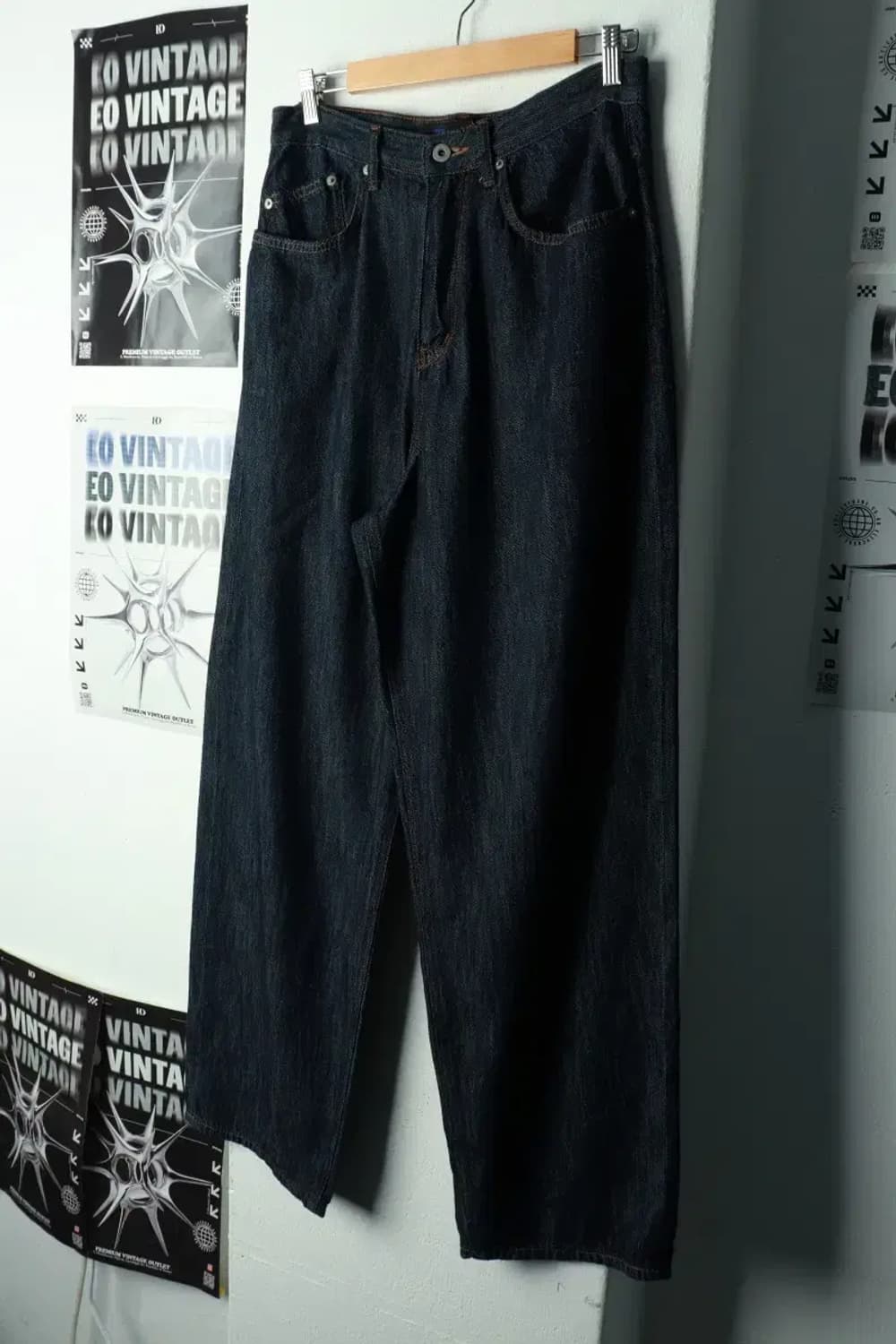 (M-L) 에러스익셉티드 청바지 데님 와이드 인디고-2385 상품이미지1