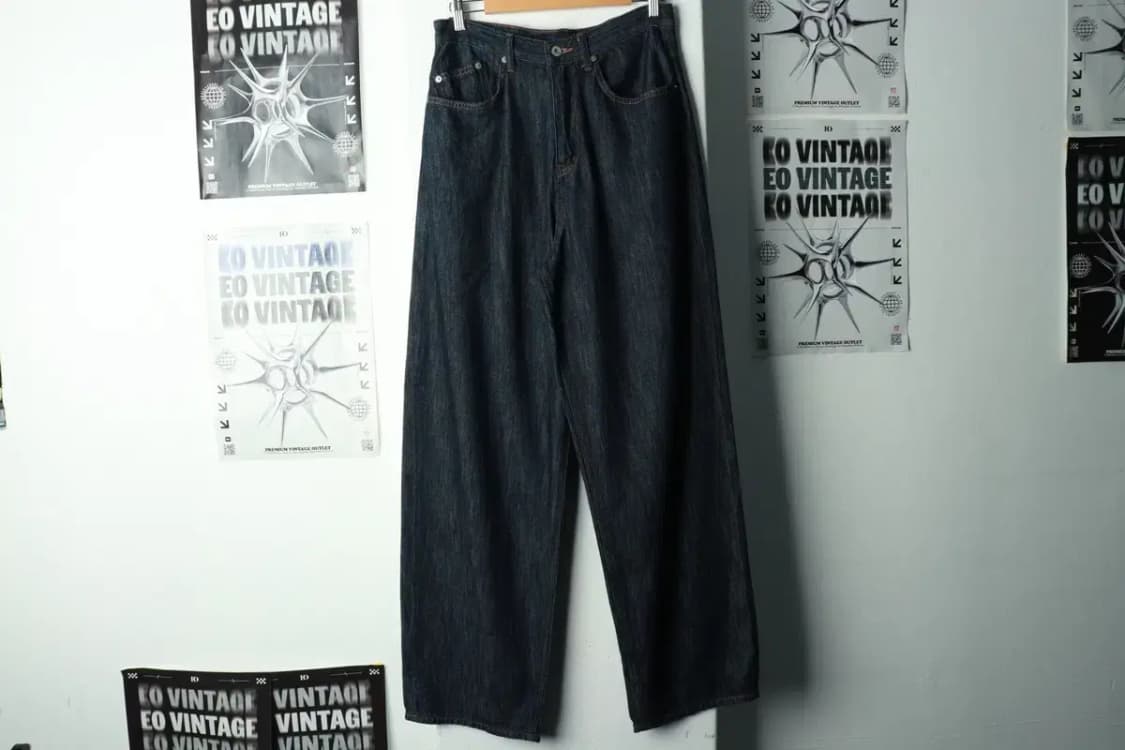 (M-L) 에러스익셉티드 청바지 데님 와이드 인디고-2385 상품이미지2