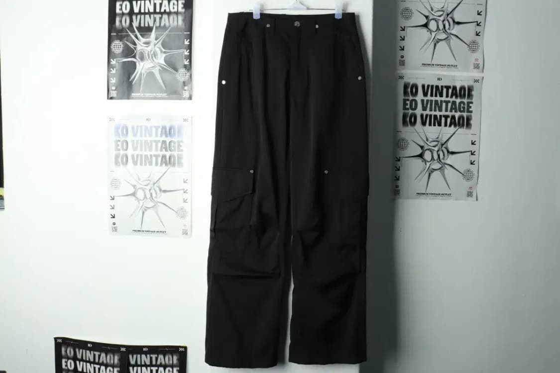 (S-M) 새터 면바지 팬츠 카고 스트릿 블랙-2390 상품이미지2