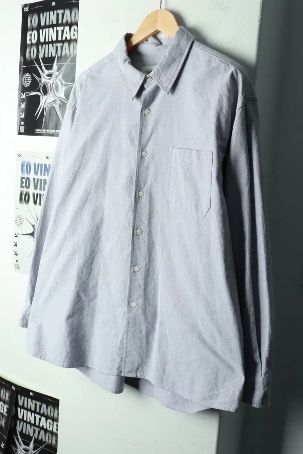 (L-XL) 라퍼지스토어 셔츠 남방 옥스포드 그레이 무지-168EC 상품이미지1