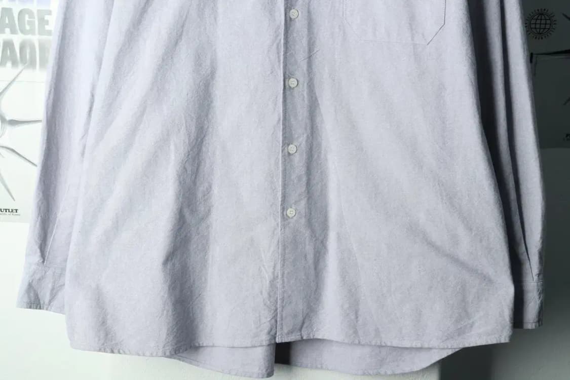 (L-XL) 라퍼지스토어 셔츠 남방 옥스포드 그레이 무지-168EC 상품이미지4