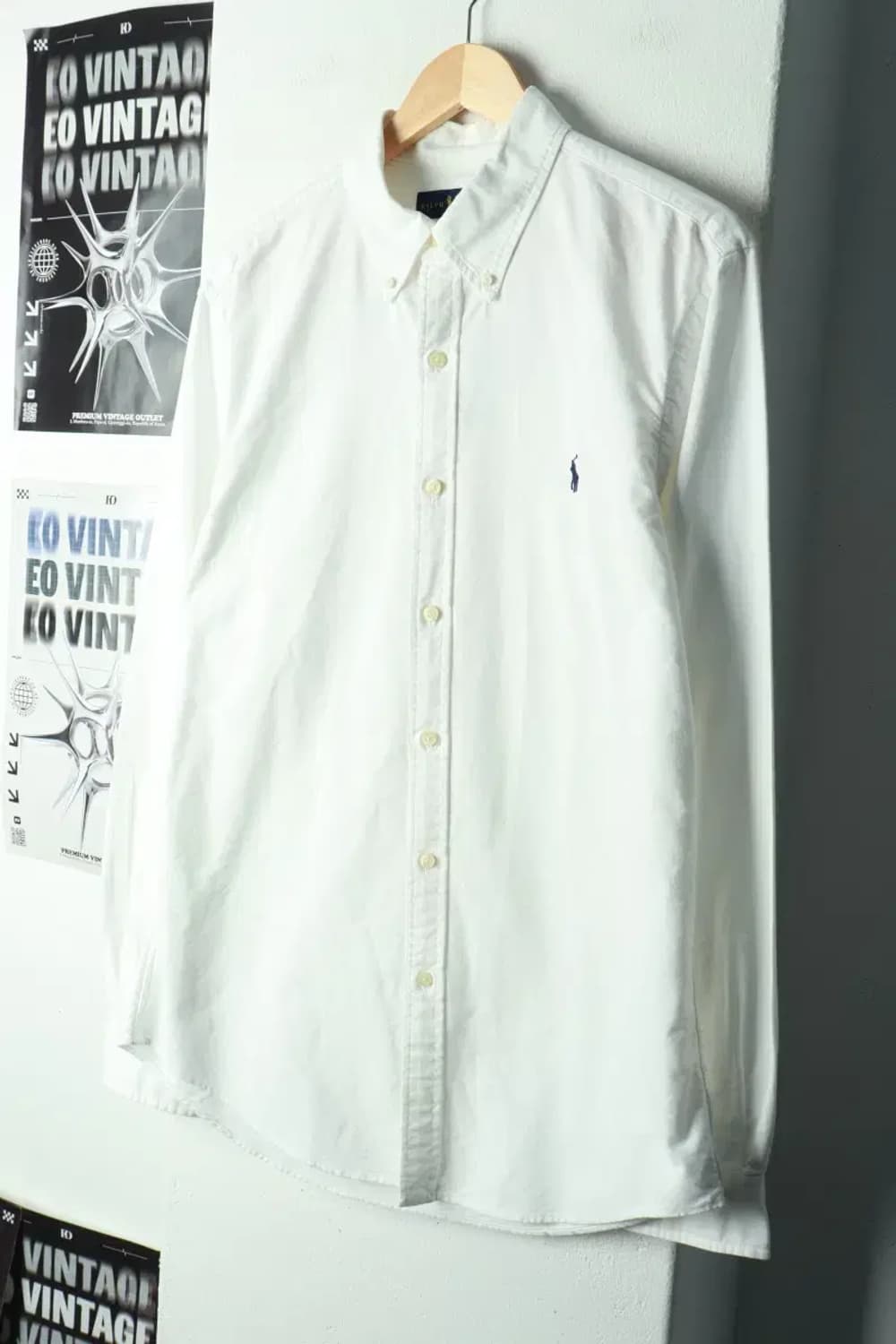 (L-XL) 폴로 랄프로렌 셔츠 남방 옥스포드 화이트 포니-168ED 상품이미지1