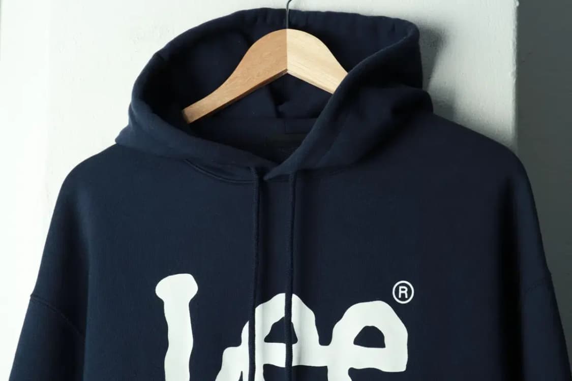 (M-L) 리 후드티셔츠 빅로고 네이비-168F0 상품이미지3