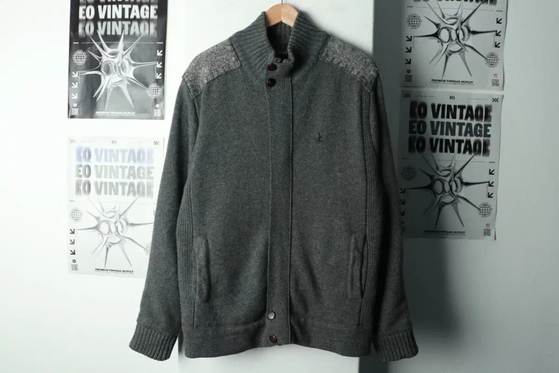 (L-XL) 빈폴 집업 바람막이 점퍼자켓 니트 그레이 내피-168F3 상품이미지2