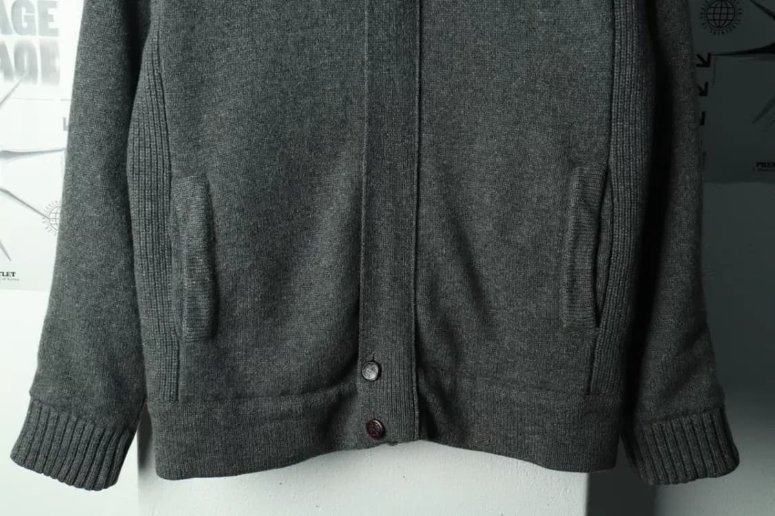 (L-XL) 빈폴 집업 바람막이 점퍼자켓 니트 그레이 내피-168F3 상품이미지4