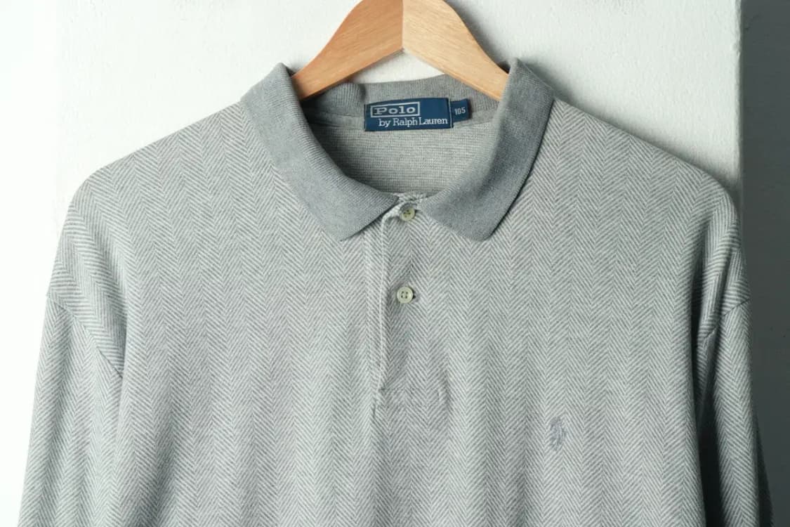 (XL-2XL) 폴로 랄프로렌 카라 긴팔티셔츠 패턴 그레이-168F4 상품이미지3